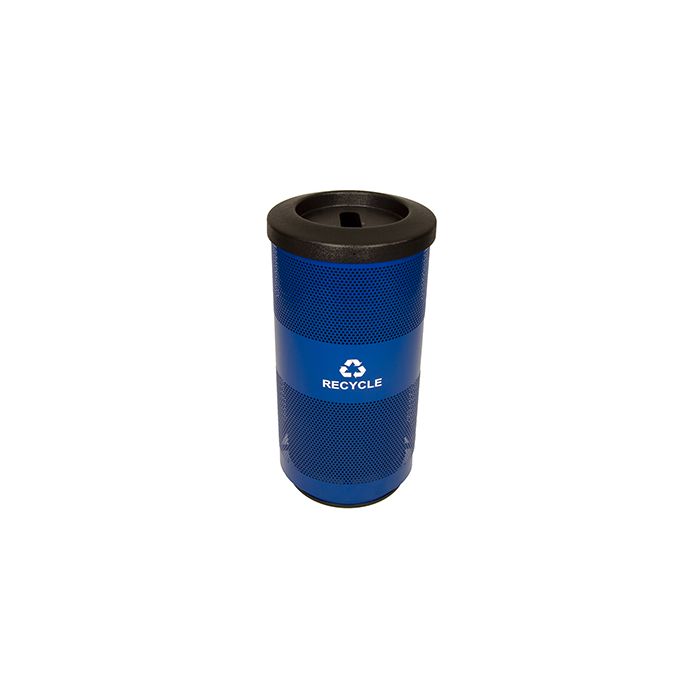 Witt Industries SC20-01-RP-BL Stadium Series Flat Top Recycling Receptacle with 1 Slot Opening - 15.5" Dia. x 31.5" H - 20 Gallon Capacity Blue in Color