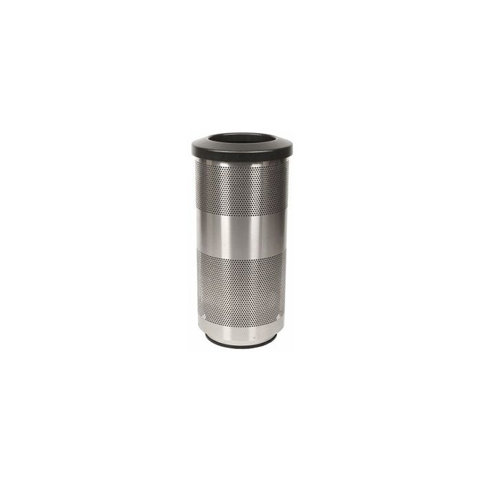 Witt Industries SC20-01-SS Stadium Series Waste Receptacle with Flat Top Lid - 20 Gallon Capacity - 15.5" Dia. x 31.5" H - Stainless Steel in Color