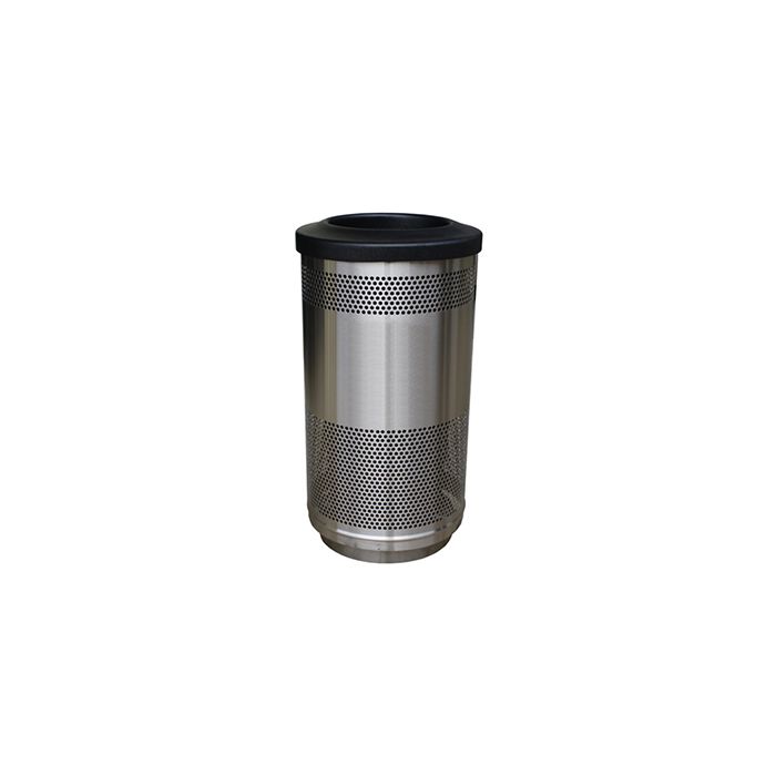 Witt Industries SC35-01-SS Stadium Series Waste Receptacle - 35 Gallon Capacity - 18.5" Dia. x 33.75" H - Stainless Steel in Color