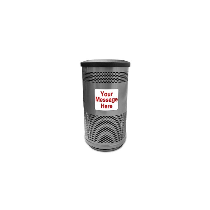 Witt Industries SC55-03 Stadium Series Message Center Waste Receptacle - 55 Gallon Capacity - 23.5" Dia. x 40" H