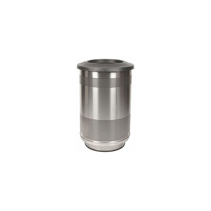 Witt Industries SC55-01-SS Stadium Series Waste Receptacle - 55 Gallon Capacity - 23.5" Dia. x 40" H - Stainless Steel in Color