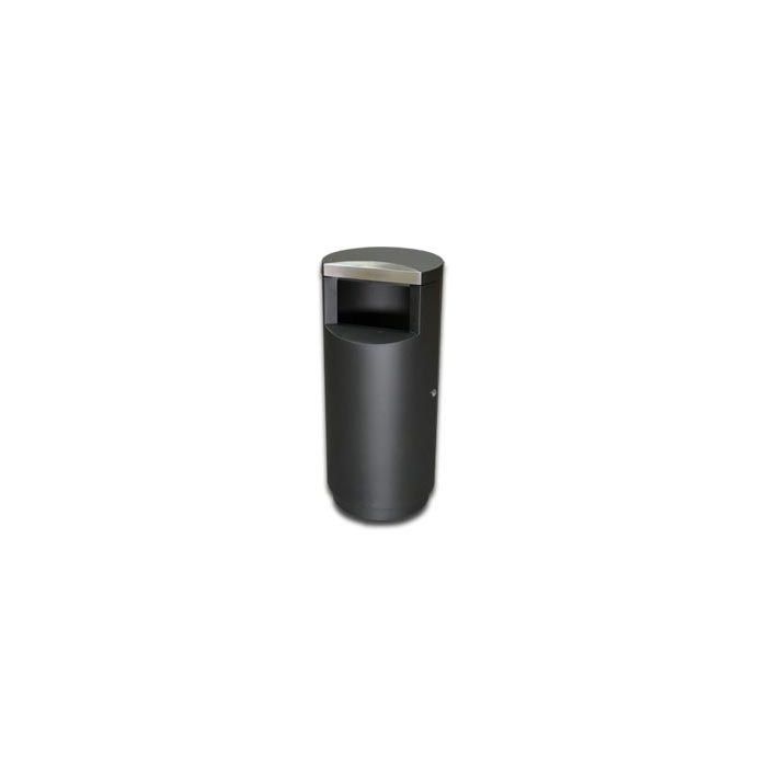 Imprezza SE12BKGL Side Entry Trash Can - 12 Gallon Capacity - 15 3/4" Dia. x 35 1/2" H - Black with Stainless Steel Accents