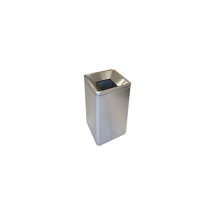 Imprezza SQSSFT24 Funnel Top Square Trash Can - 24 Gallon Capacity -  17 3/8" Sq. x 29 5/8" H - Stainless Steel