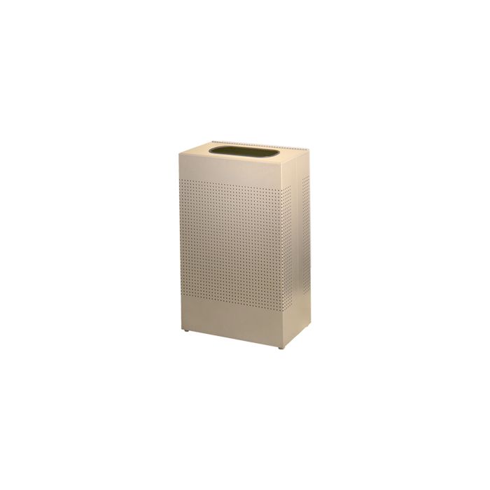 Rubbermaid / United Receptacle SR14EDP Rectangular Designer Line Silhouette Open Top Trash Can - 25 Gallon Capacity - 19 1/2" W x 30" H x 10" Dp. - Desert Pearl