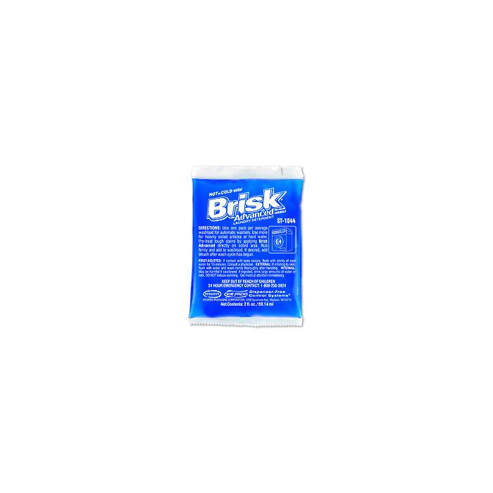 Stearns 1044 Brisk Advanced Formula Laundry Detergent One Packs 1 Case of (72) 2 fl. Oz Packets- 1 Pack Per Load