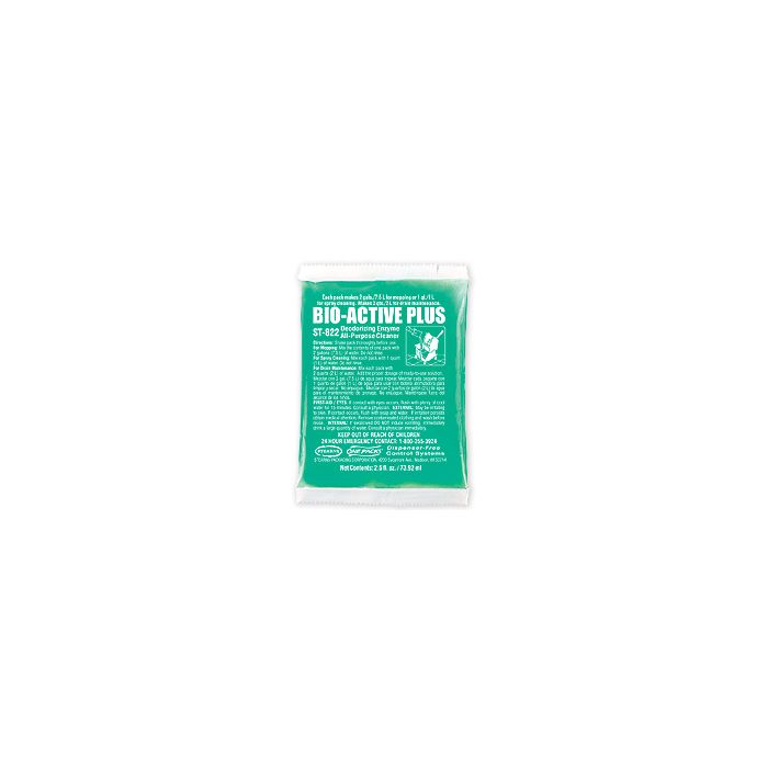 Stearns 822 Bio-Active Plus Cleaner One Packs 1 Case of (72) 2.5 fl oz. Packets - 1 Pack Makes 2 Gallons Of Product