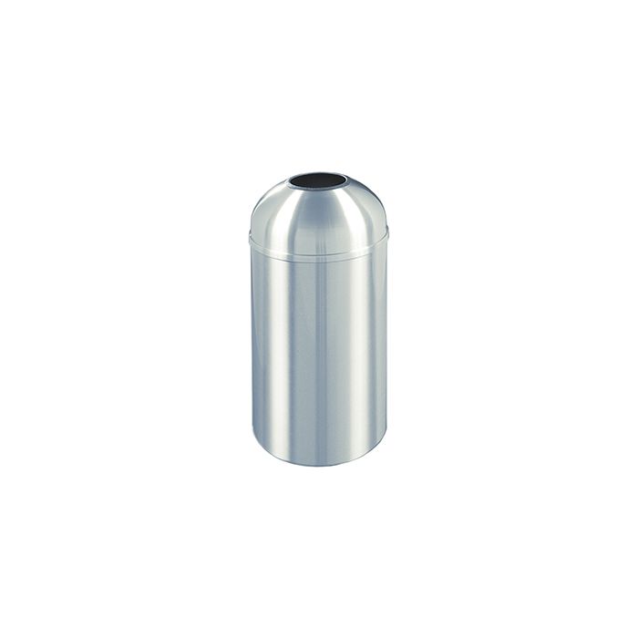 Glaro T1536SA New Yorker Collection Open Dome Top Receptacle - 16 Gallon Capacity - 15" Dia. x 36" H - Satin Aluminum