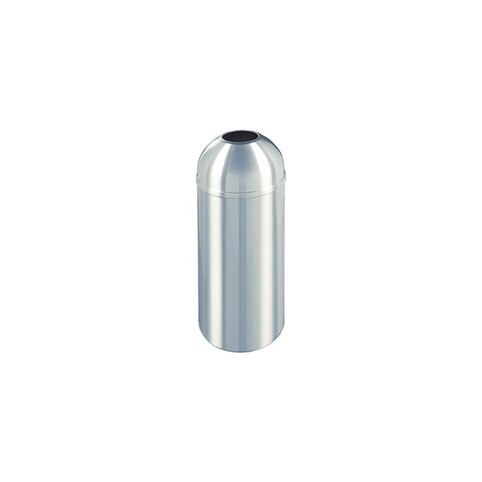 Glaro T1530SA New Yorker Collection Open Dome Top Receptacle - 12 Gallon Capacity - 15" Dia. x 30" H - Satin Aluminum