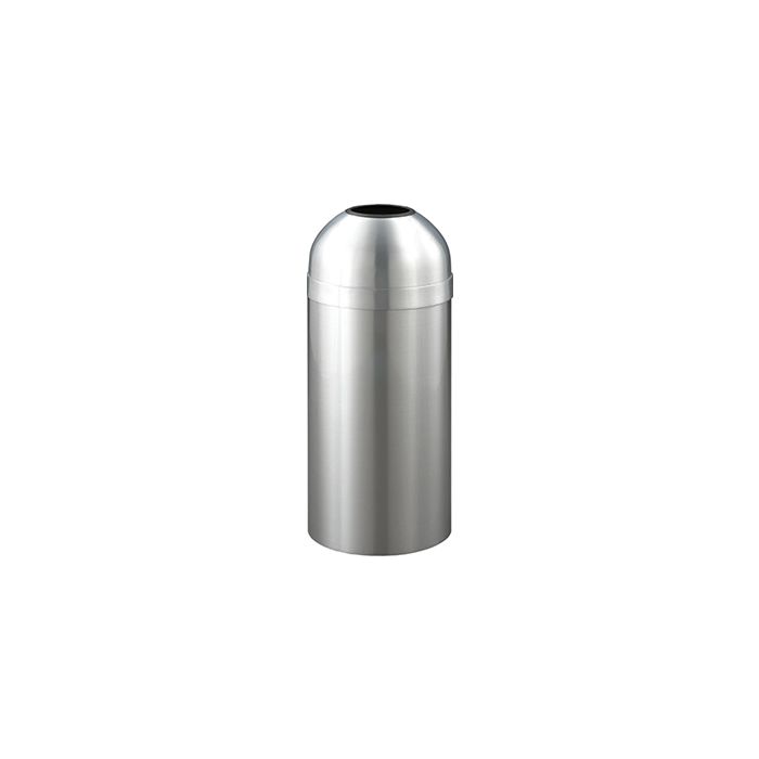 Glaro T1537SA Value Open Dome Top Receptacle - 23 Gallon Capacity - 15" Dia. x 36" H - Satin Aluminum