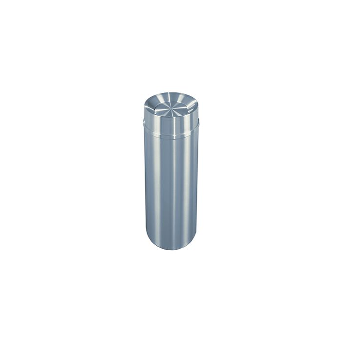 Glaro TA1232SA New Yorker Collection Tip Action Self Closing Receptacle - 12 Gallon Capacity - 12" Dia. x 32" H - Satin Aluminum