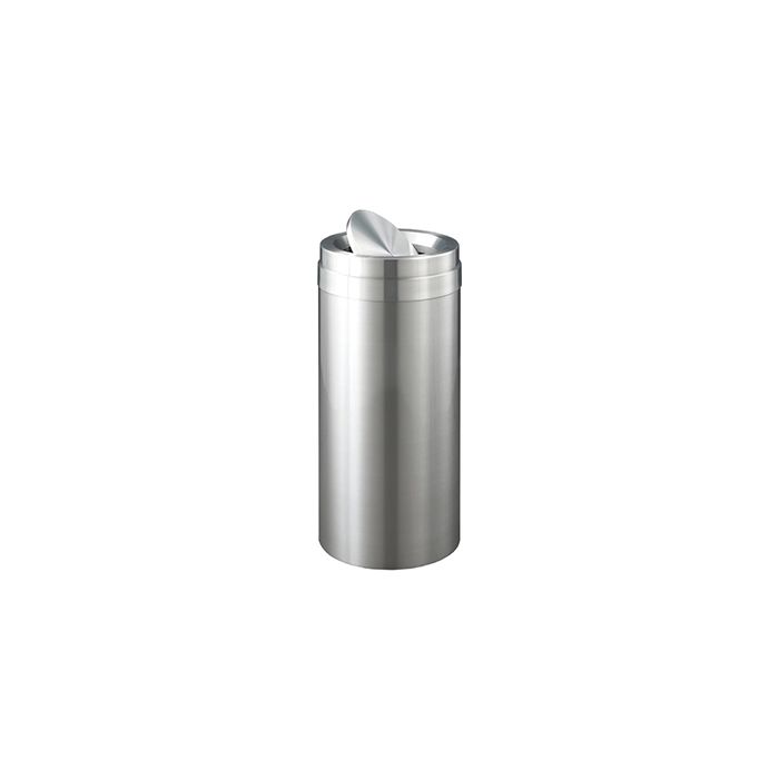 Glaro TA1237SA Value Tip Action Top Receptacle - 15 Gallon Capacity - 12" Dia. x 30" H - Satin Aluminum