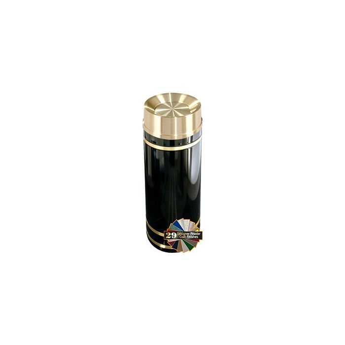 Glaro TA1555 Monte Carlo Collection Tip Action Self Closing Receptacle - 16 Gallon Capacity - 15" Dia. x 34" H - Satin Brass Accents