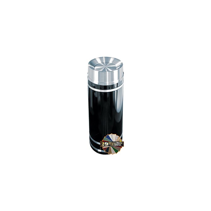 Glaro TA1556 Monte Carlo Collection Tip Action Self Closing Receptacle - 16 Gallon Capacity - 15" Dia. x 34" H - Satin Aluminum Accents