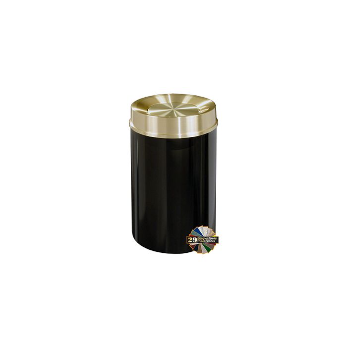 Glaro TA2041 Mount Everest Tip Action Top Receptacle - 33 Gallon Capacity - 20" Dia. x 35" H - Satin Brass Cover