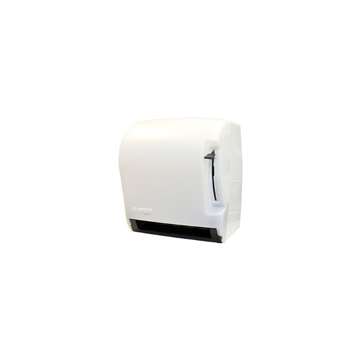 Palmer Fixture TD0220-03 Impress Lever Roll Towel Dispenser 4lbs - White Translucent in Color