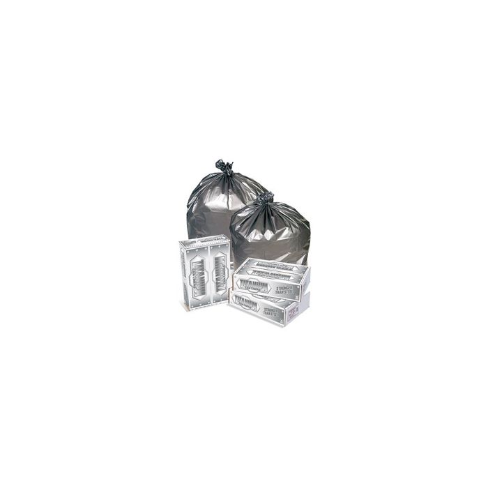 Pitt Plastics TI3037S Titanium Silver Trash Bags - 30 x 37 - 20-30 Gallon Capacity - Extra Extra Heavy Duty - 1.5 Mil - 100 per case - Indiv Fold