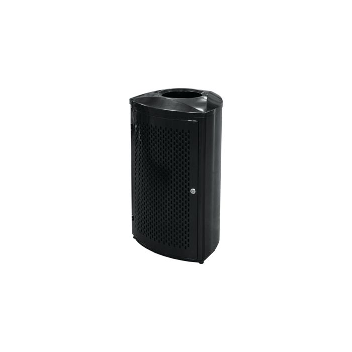 Imprezza TRO21BKPL Triangular Curved Open Top Trash Can - 21 Gallon Capacity - Black in Color