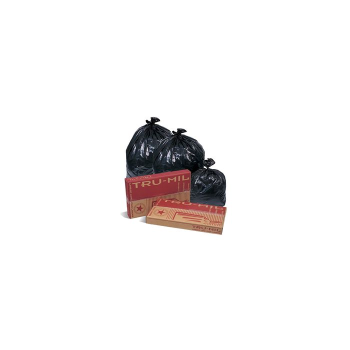 Pitt Plastics CB484K Industrial Black Trash Bags - 26 x 24 x 48 - Compactor Capacity - Extra Extra Heavy Duty - 2.5 Mil - 50 per case - Flat Pack