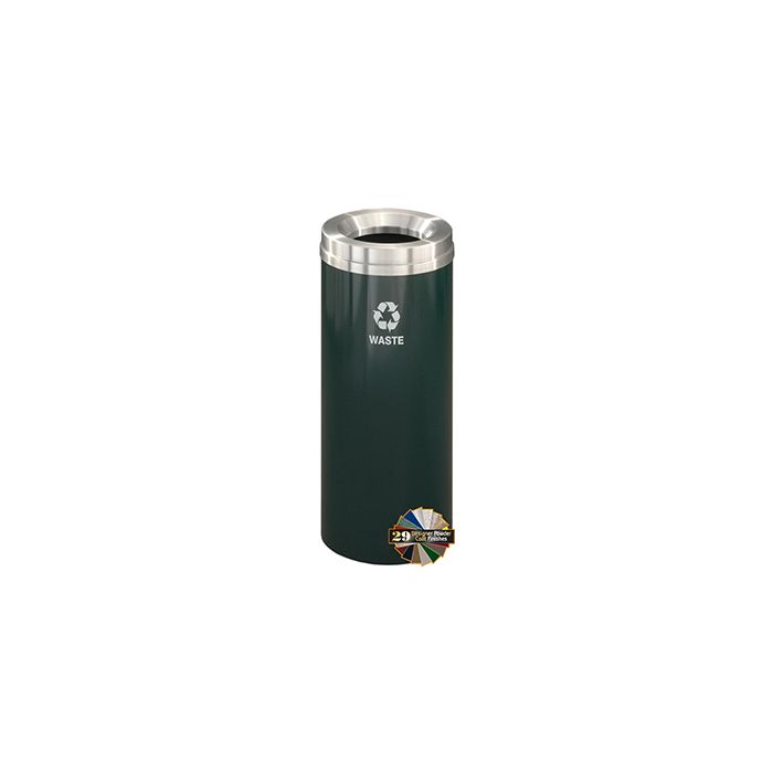 Glaro W1232 "RecyclePro 1" Receptacle with Large Round Opening - 12 Gallon Capacity - 12" Dia. x 31" H - Assorted Colors