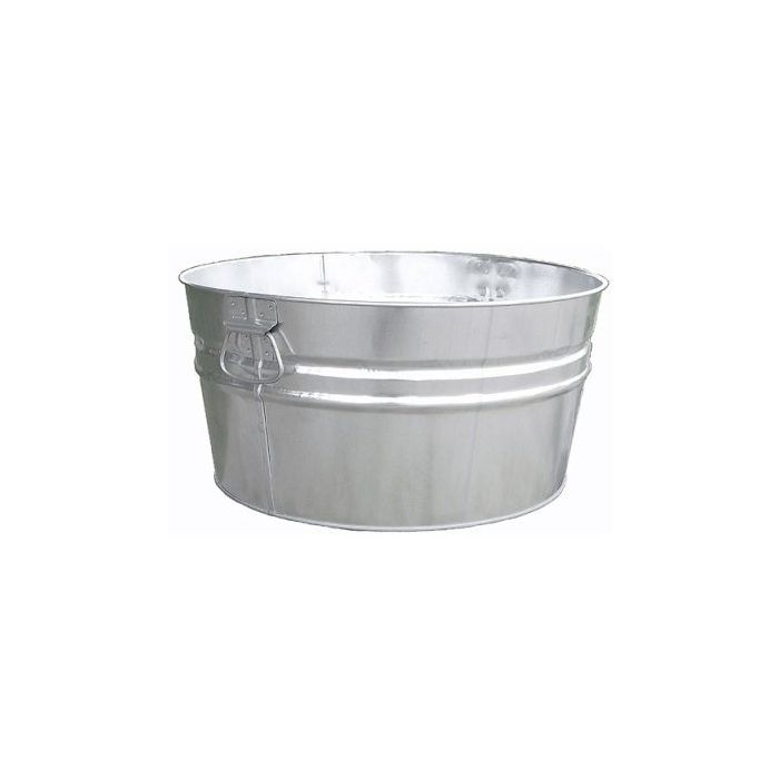 Witt Industries W14200 Galvanized Steel Tub - 1 Case of 6 - 15 Gallon Capacity - 21.5" Dia. x 10.75" H