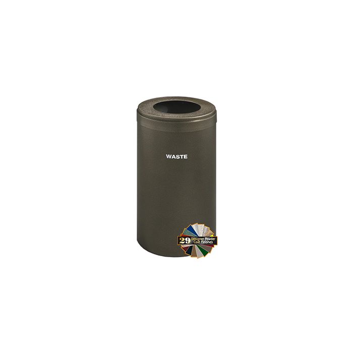 Glaro W1542 "RecyclePro Value" Receptacle with Large Round Opening - 23 Gallon Capacity - 15" Dia. x 30" H - Assorted Colors