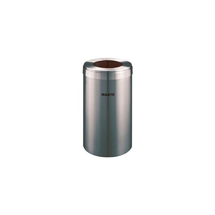 Glaro W1542SA "RecyclePro Value" Receptacle with Large Round Opening - 23 Gallon Capacity - 15" Dia. x 30" H - Satin Aluminum