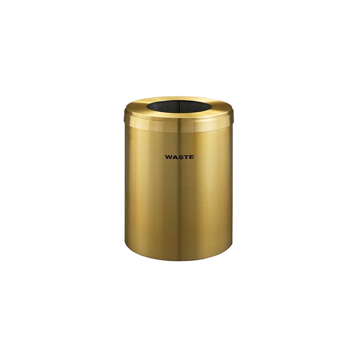 Glaro W2042BE "RecyclePro Value" Receptacle with Large Round Opening - 41 Gallon Capacity - 20" Dia. x 30" H - Satin Brass