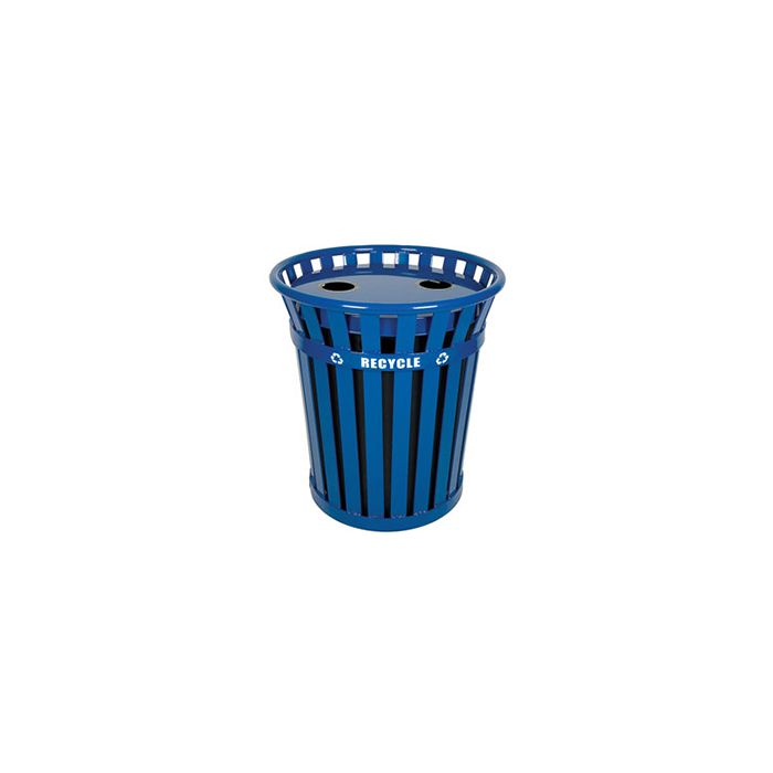 Witt Industries WCR36-FTR Wydman Collection Recycling Container - 36 Gallon Capacity - 28.5" Dia. x 31.5" H - Blue in Color